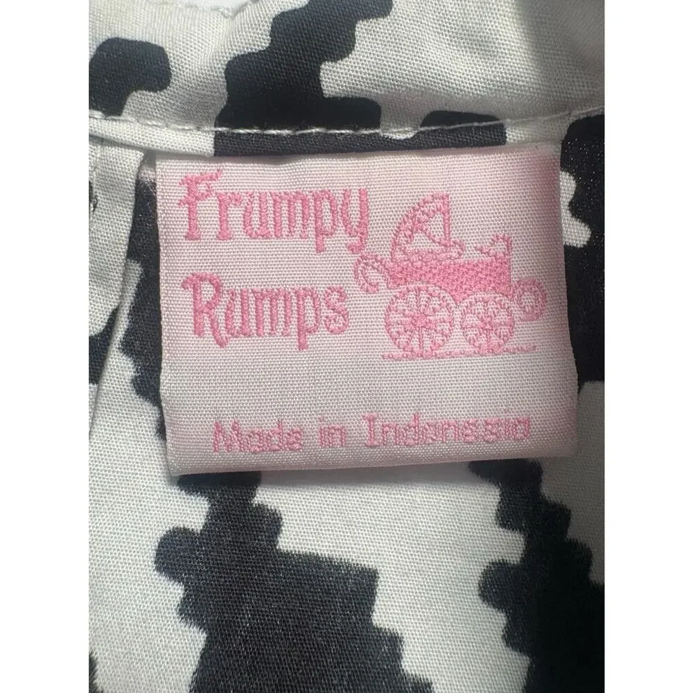 Frumpy Rumps Girls Dress 24M Black White Houndstooth Red Polka Dot Ruffle